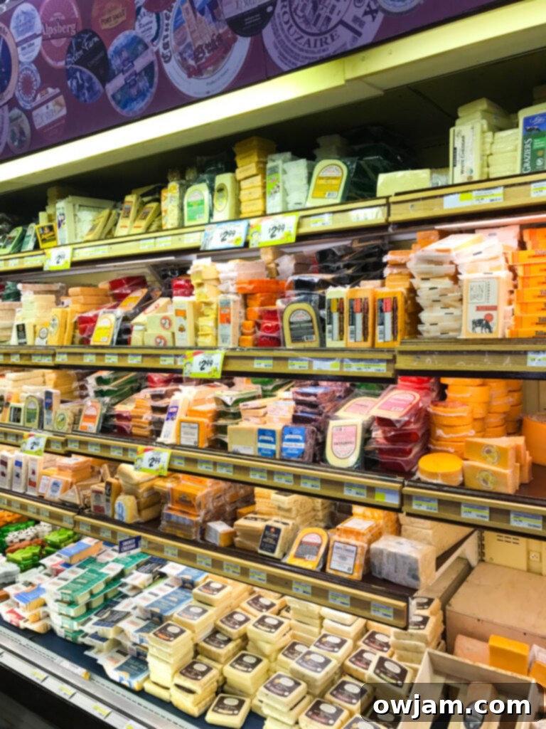 Interior of Jungle Jim's with diverse food sections