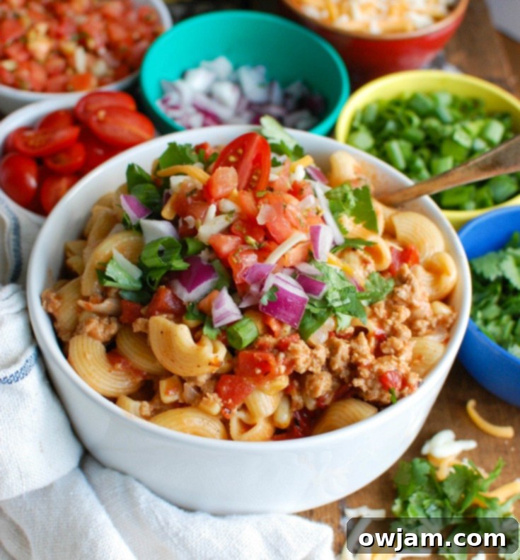 Easy Weeknight Instant Pot Turkey Taco Pasta 7 Instant Pot Turkey Taco Pasta with tomatoes