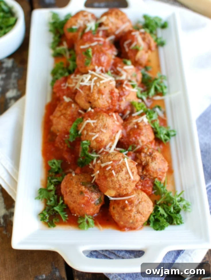 Tender Slow Cooker Veal Meatballs 3 Slow Cooker Veal Meatballs on plate.