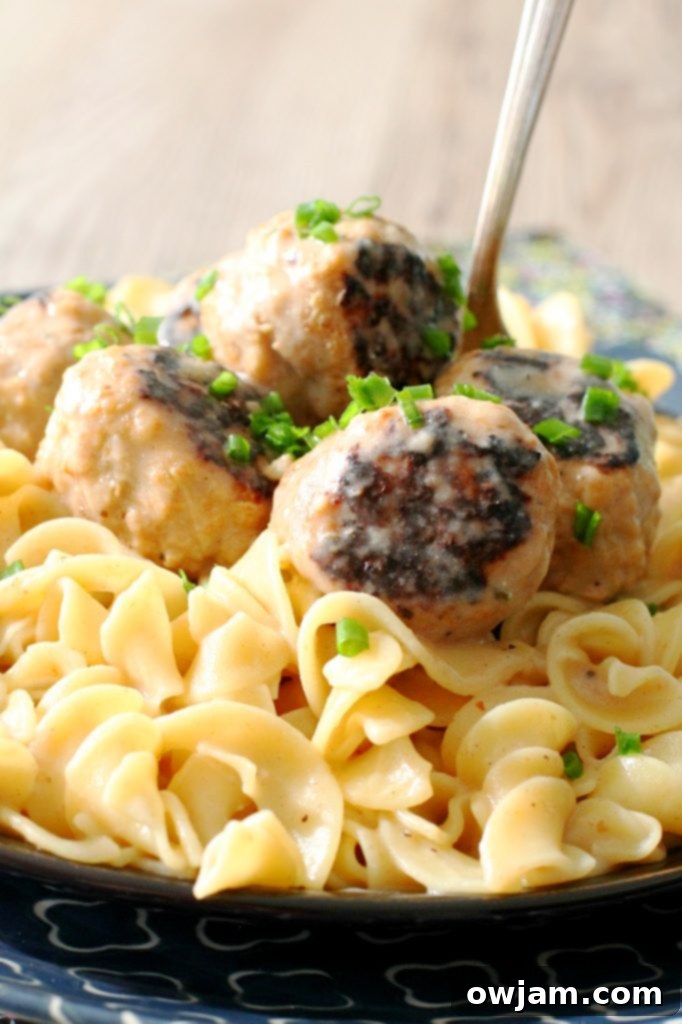 14 Essential Pork Recipes 12 Pork Apple Meatballs served with a rich Hard Cider Gravy, a comforting and unique dish.