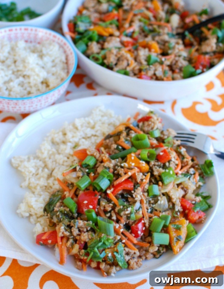 Effortless Thai Pork Stir-Fry 5 Easy Thai Pork Stir-Fry in a large skillet, just finished cooking, topped with fresh cilantro