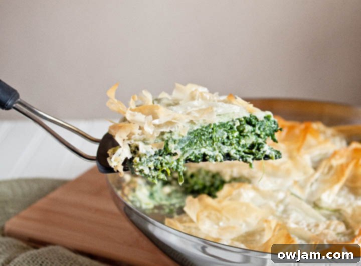 phyllo brushed with butter wrapped with spinach and baked in the oven