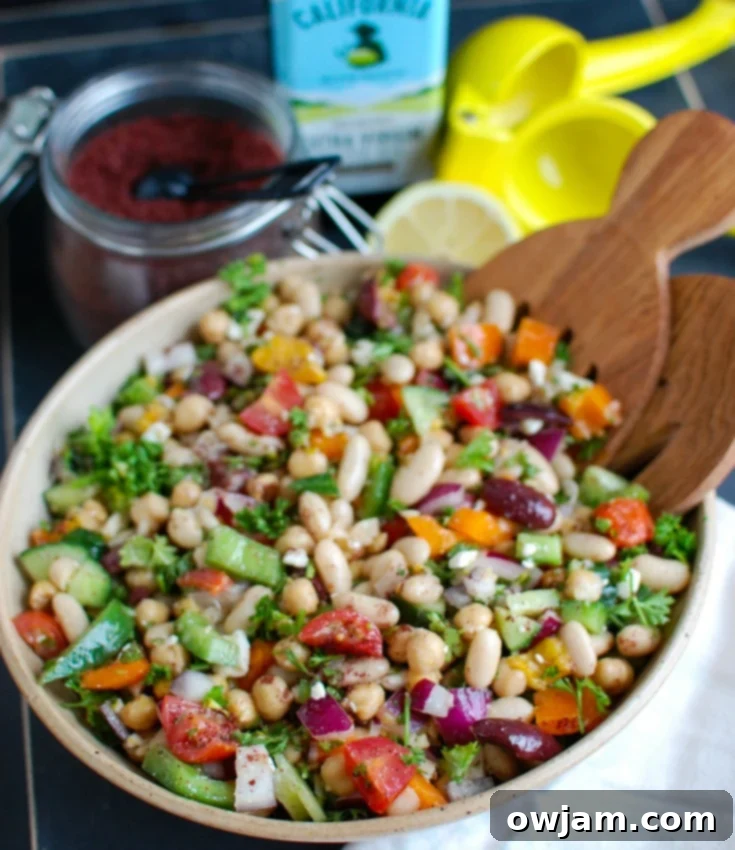 Mediterranean Bean Salad with lemon