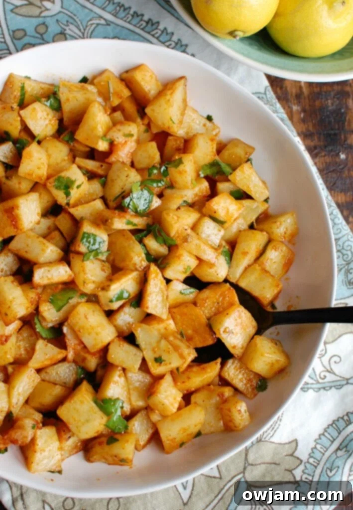 Lebanese Potato Kick 2 Spicy Lebanese Potatoes are crisp on the outside, tender on the inside and will spice up any meal. The sauce on these potatoes is the star featuring coriander, paprika, cayenne pepper mixed with olive oil and lemon juice. The dish is finished off with your favorite herb, cilantro or parsley.