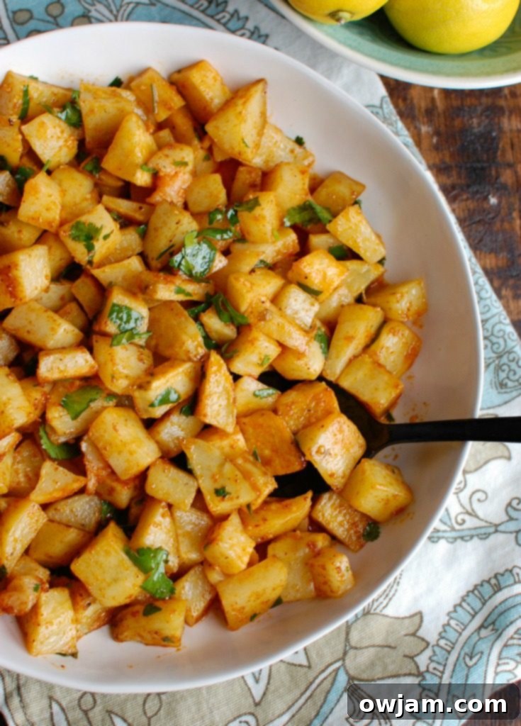 Lebanese Potato Kick 5 Spicy Lebanese Potatoes are crisp on the outside, tender on the inside and will spice up any meal. The sauce on these potatoes is the star featuring coriander, paprika, cayenne pepper mixed with olive oil and lemon juice. The dish is finished off with your favorite herb, cilantro or parsley.