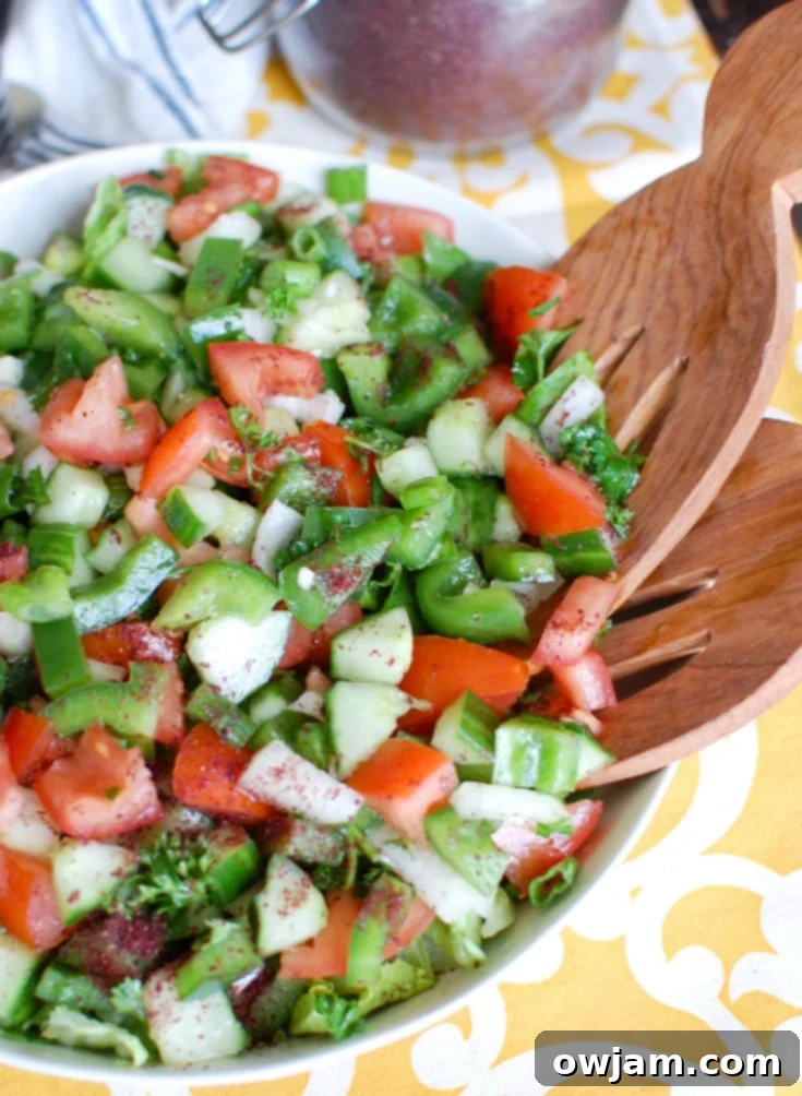 Easy Lebanese Salad with Wood Spoons