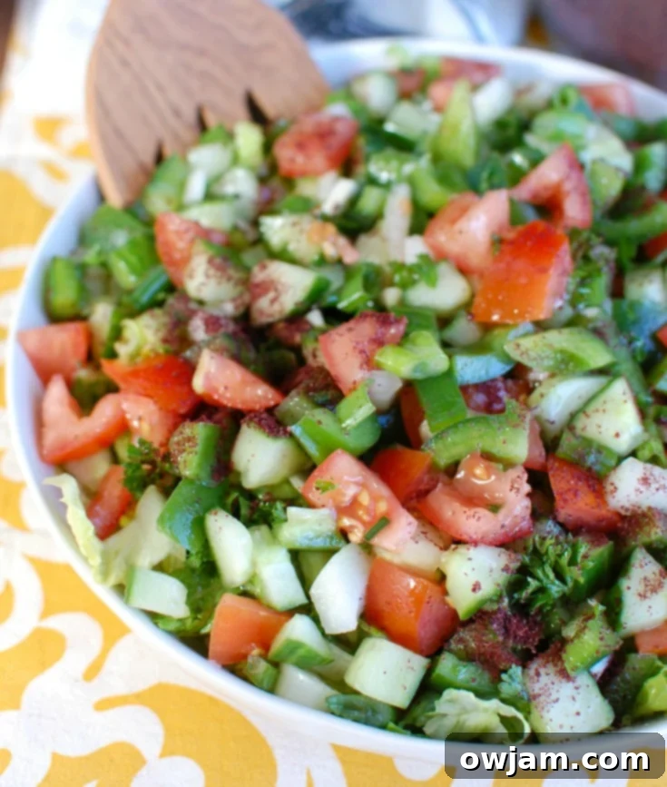 Easy Lebanese Salad Side View
