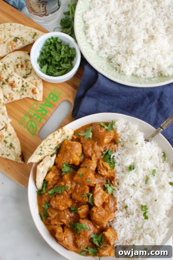 Slow Cooker Butter Chicken with Basmati Rice and Cilantro