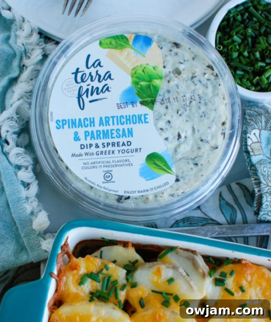Decadent Spinach Artichoke Potato Gratin 4 Spinach Artichoke Scalloped Potatoes La Terra Fina Dip