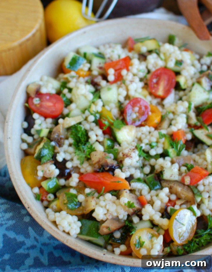 Grilled Mediterranean Vegetable Couscous Salad 6 Mediterranean Grilled Vegetable Couscous Salad Large White Bowl