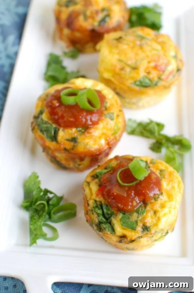 Southwestern Turkey Sausage Egg Muffins 3 Close-up of Southwestern Turkey Sausage Egg Muffins on a white plate, showcasing the ingredients.