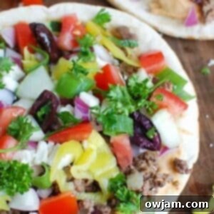 Greek Beef Pita Pizza 1200 x 1200