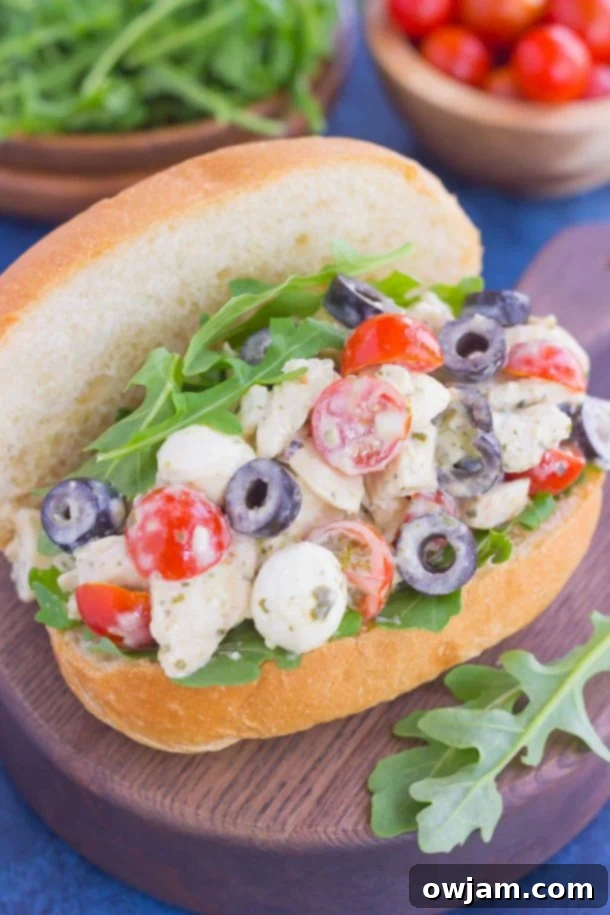 11 Effortless Chicken Salad Recipes 4 Delicious Italian Chicken Salad, featuring classic Mediterranean flavors with fresh herbs, robust cheeses, and a savory dressing, perfect for a European-inspired meal.