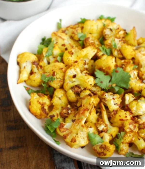 Golden Spiced Cauliflower 5 Turmeric Roasted Cauliflower with cilantro