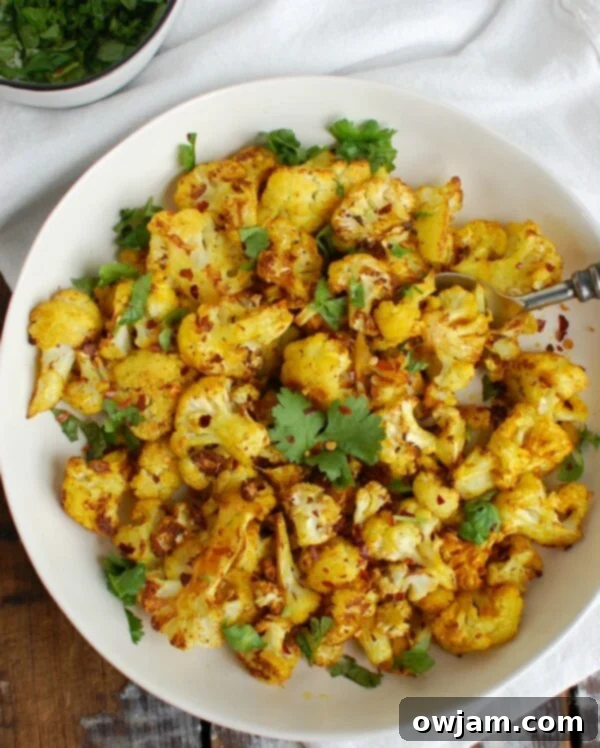 Golden Spiced Cauliflower 6 Turmeric Roasted Cauliflower Up Above