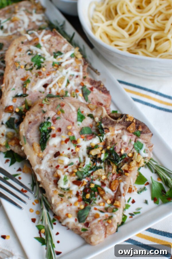 Effortless Italian Veal Chops 3 Easy Italian Style Veal Chops on Platter
