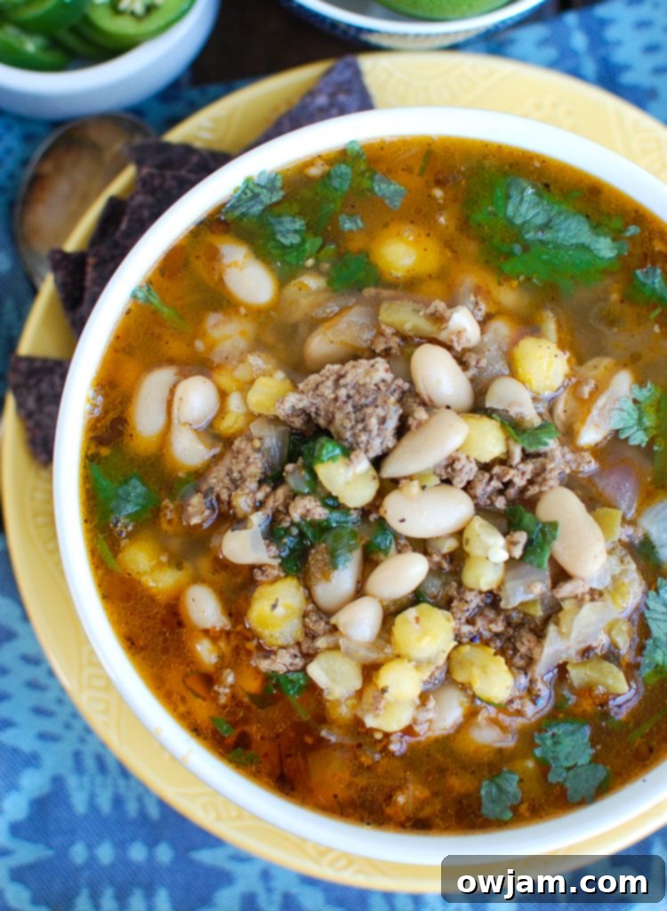 Instant Pot Pork Chili Verde on Yellow Plate