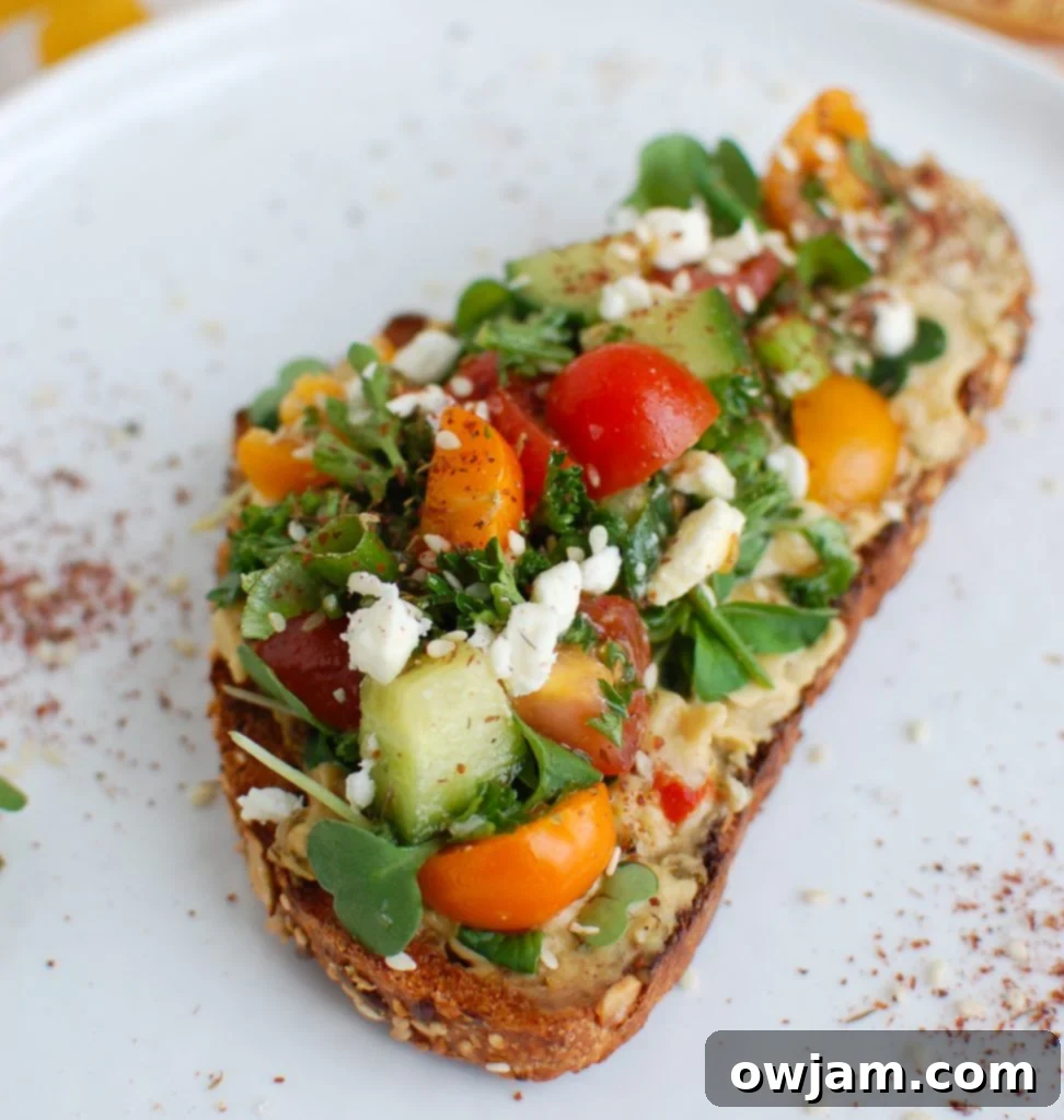 Zaatar Spiced Mediterranean Hummus Toast 3 Mediterranean Hummus Toast with Za'atar Single Toast