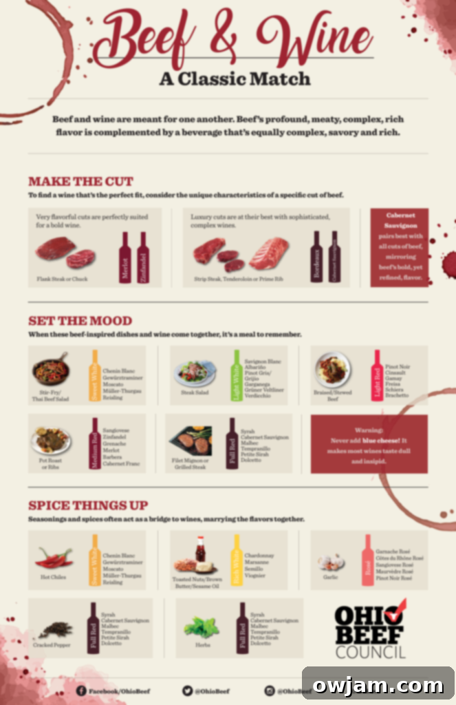 Pan-Seared Ribeye Steaks with Creamy Goat Cheese and Sweet Sun-Dried Tomatoes 7 Beef and Wine Infographic