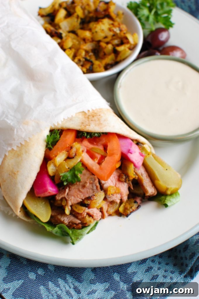 Beef Shawarma in pita