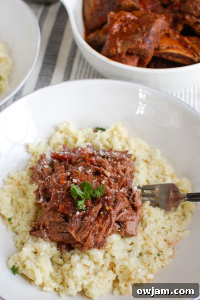 Slow Cooker Italian Short Ribs with fork