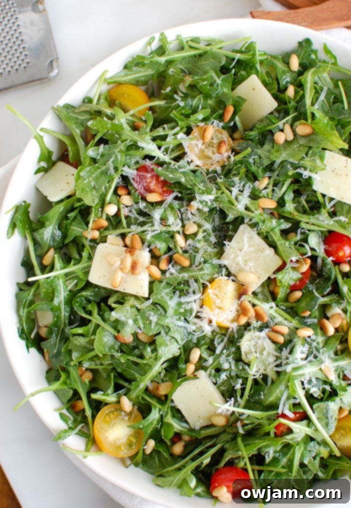 Bright Lemon Arugula Parmesan Salad 3 Lemon Arugula Salad with Pine Nuts with Parmesan Cheese
