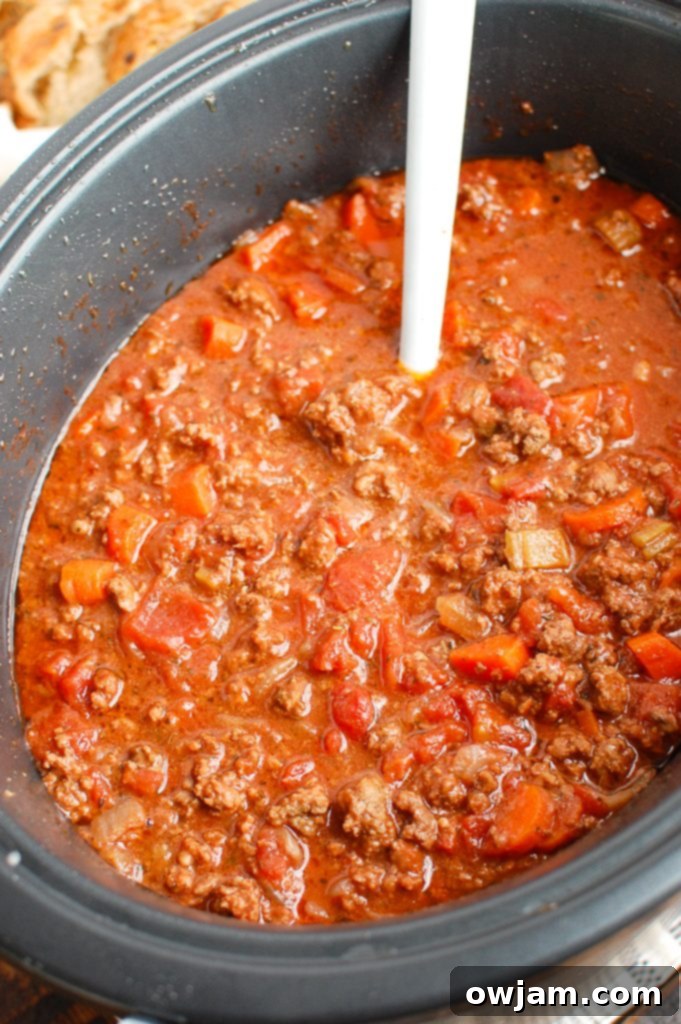 Slow Cooker Spaghetti Sauce in the Crockpot