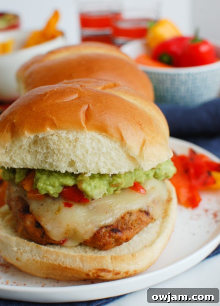 Gourmet Pork Burgers 5 Pork Burgers served on a white plate