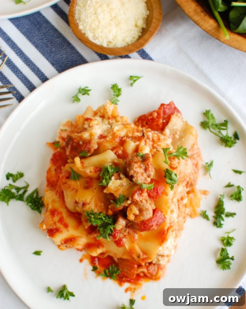 Slow Cooker Lasagna Above