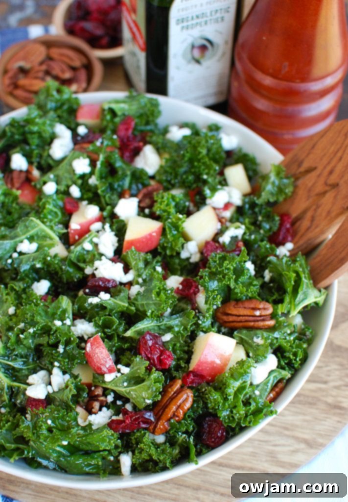 Vibrant Kale Cranberry Salad 3 Kale Salad with Cranberries with apples