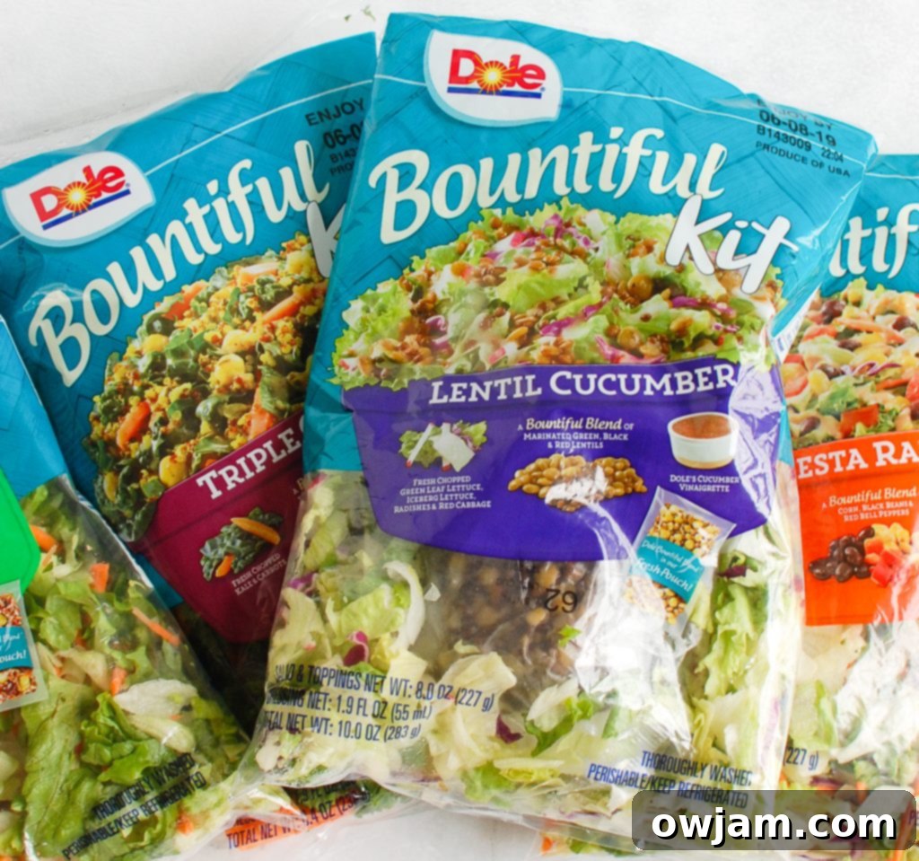 Far East Fusion Pasta Salad 4 Packaging of Dole Bountiful Sweet Thai Salad Kits, showcasing the product.
