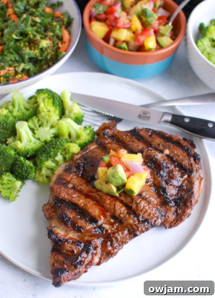 Grilled Ribeye with Broccoli