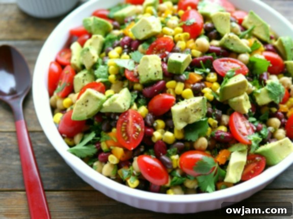 Creamy Avocado and Three Bean Salad