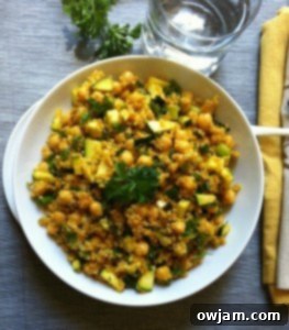 Zucchini Chickpea Quinoa Salad with spices