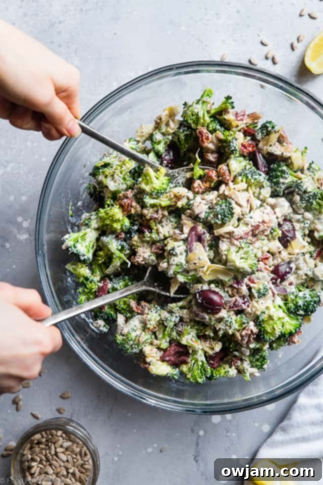 Easy Mediterranean Low Carb Broccoli Salad