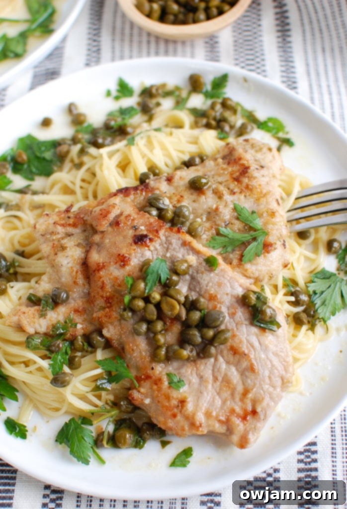 Veal Piccata with fork