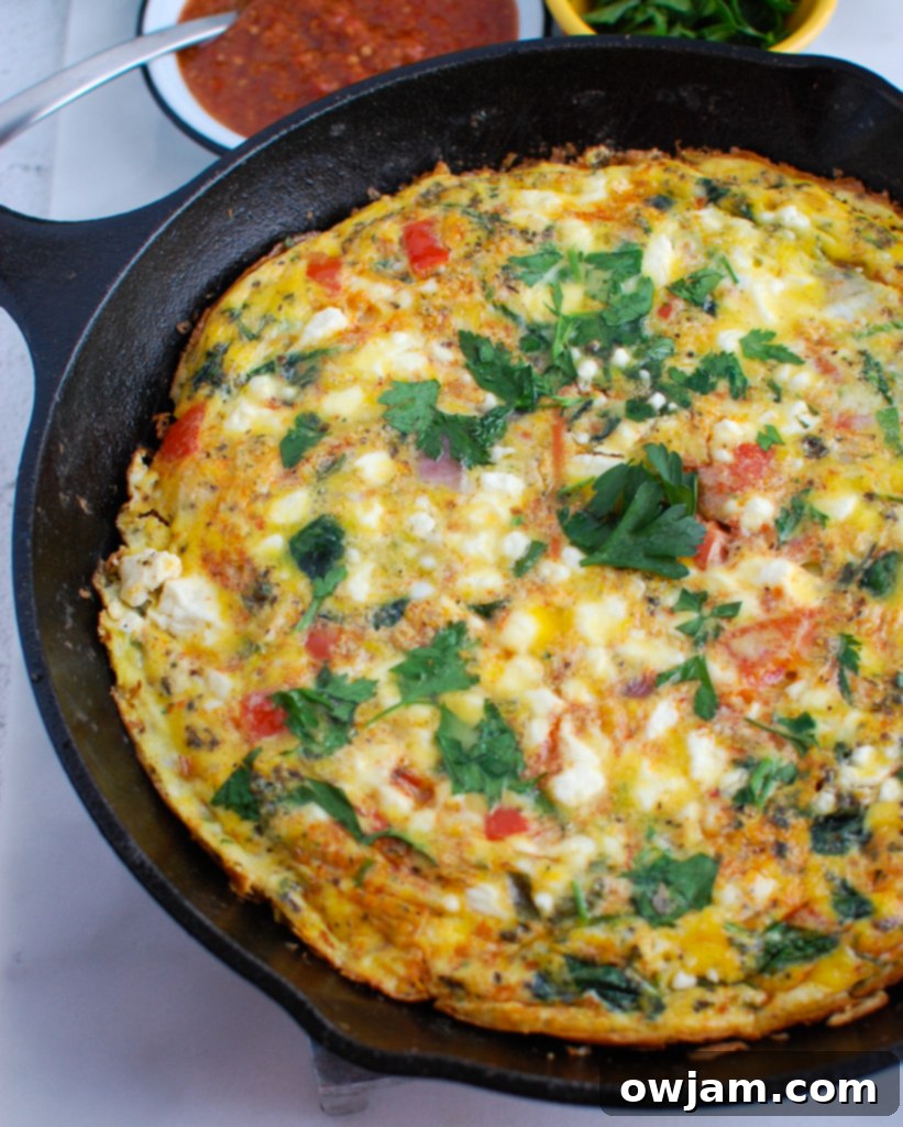 Spiced Moroccan Frittata 3 Mediterranean Frittata with harissa paste and ingredients