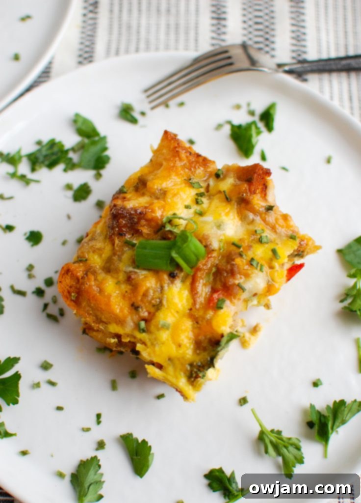Egg Sausage Casserole with green onion
