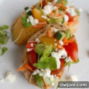 Sun-Kissed Crostini Bites 7 Mediterranean Crostini on plate