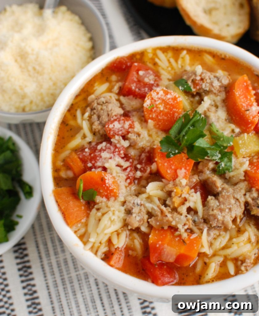 Italian Sausage Soup with parsley