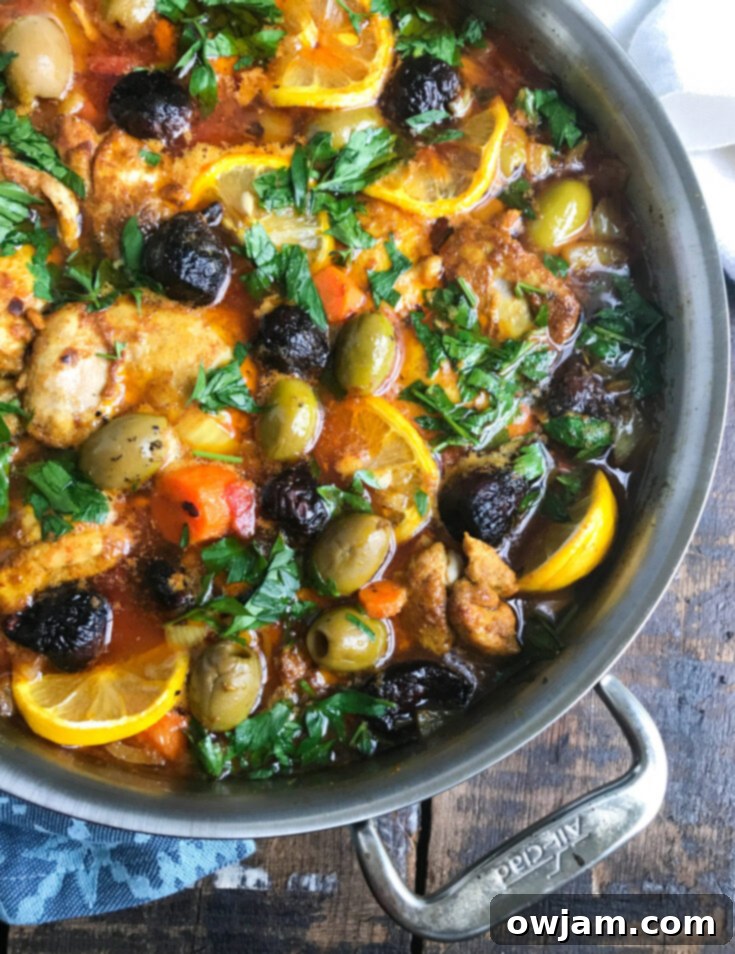 Delicious Moroccan Chicken Thighs cooked with vibrant spices