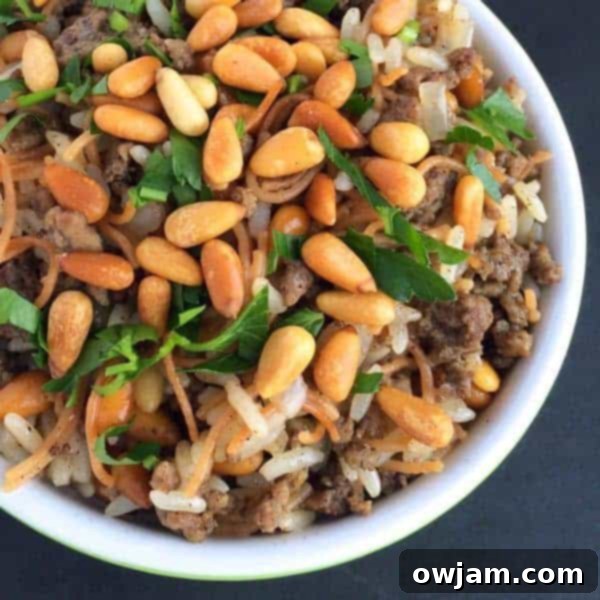 Lebanese Hashweh - Ground Beef with Pine Nuts