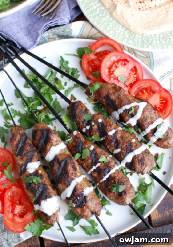 Grilled Beef Kafta Kebabs