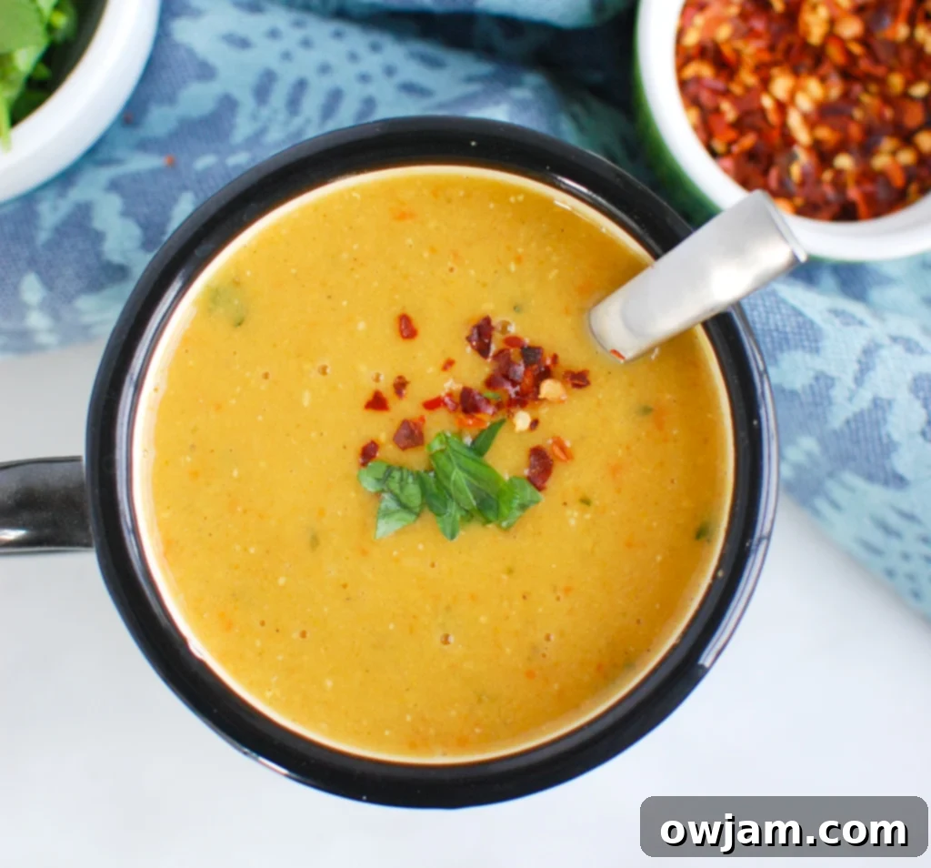 Lebanese Lentil Soup with parsley