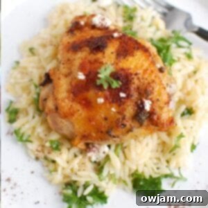 Mediterranean Chicken on a white plate with parsley