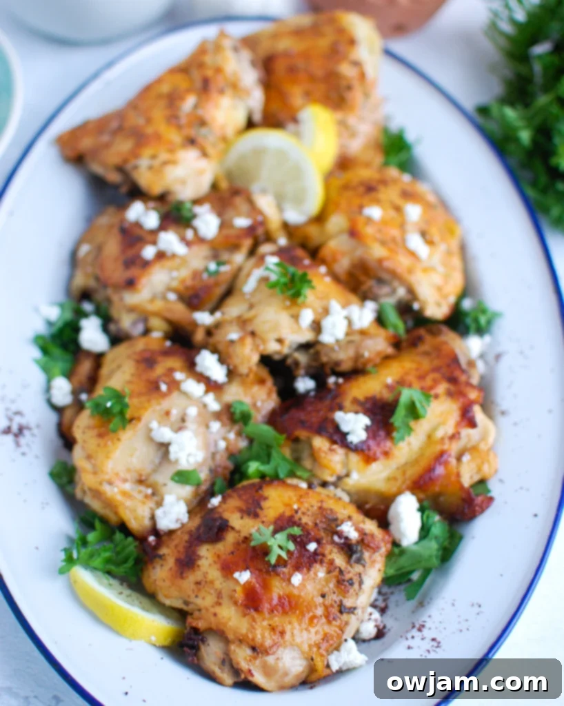 Mediterranean Chicken on a platter.