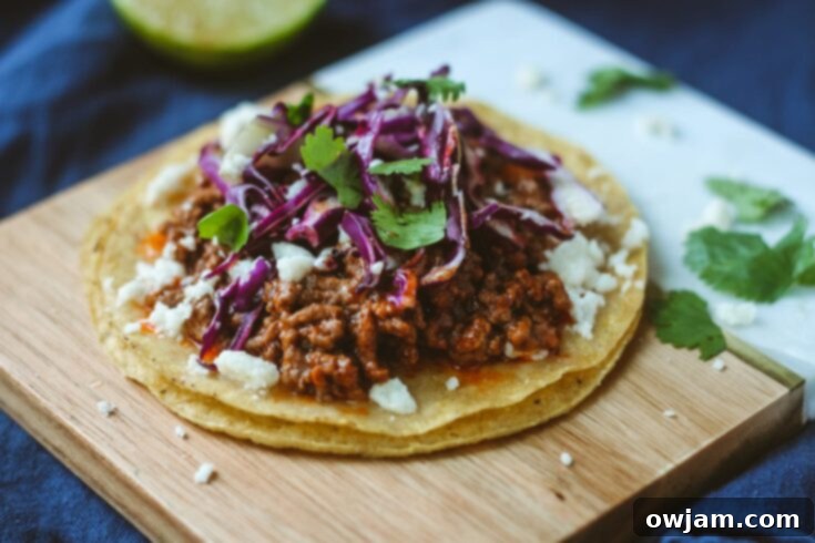 Crispy Adobo Beef Tostadas topped with fresh ingredients