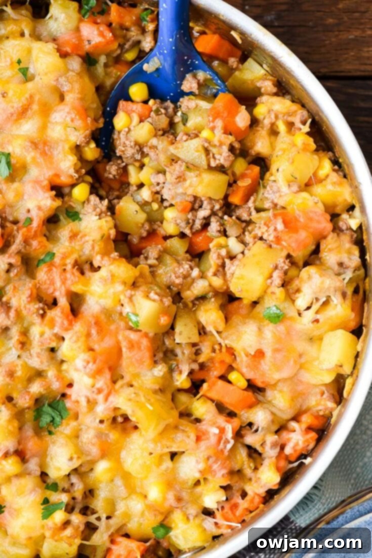 Hearty Ground Beef and Potatoes Skillet, a one-pan weeknight meal