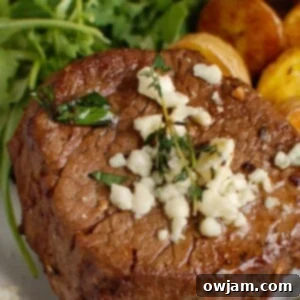 Decadent Tenderloin with Tangy Blue Cheese 7 Beef Tenderloin Steaks with Creamy Blue Cheese Sauce, a luxurious holiday meal.