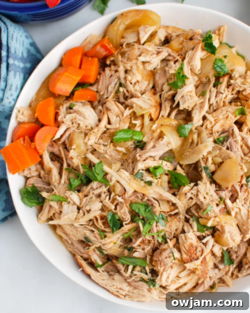 Melt in Your Mouth Slow Cooker Pork Shoulder 4 Slow Cooker Pork Roast in a bowl, ready to be enjoyed